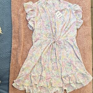DAVI & DANI Pastel Floral Midi Dress